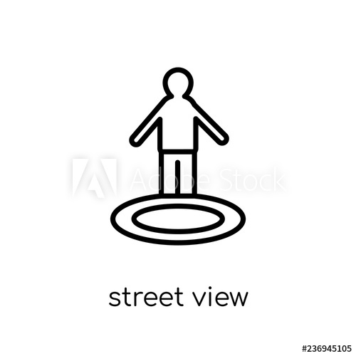 500x500 Street View Icon Trendy Modern Flat Linear Vector Street View