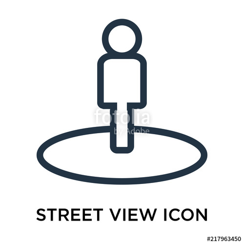 500x500 Street View Icons Isolated On White Background Modern