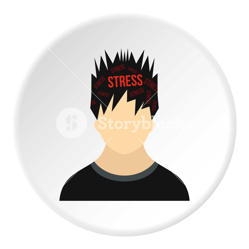 1000x1000 Male Avatar And Stress Icon Flat Illustration Of Male Avatar