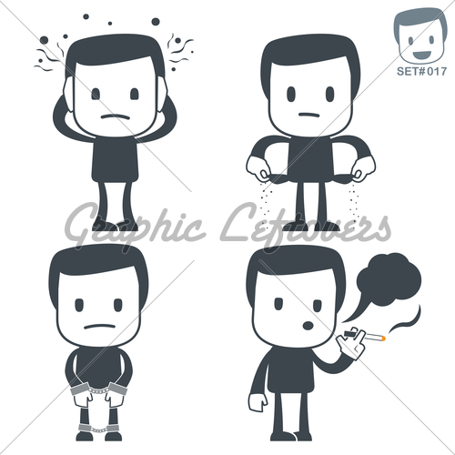 500x500 Stress Icon Man Set Gl Stock Images