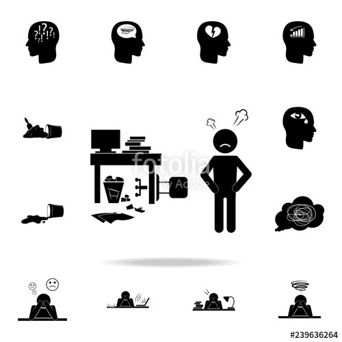 500x500 Work Stress Icon Detailed Set Of Chaos Element Icons Premium