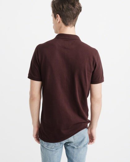 420x525 Men Abercrombie Fitch Stretch Icon Polo Burgundy