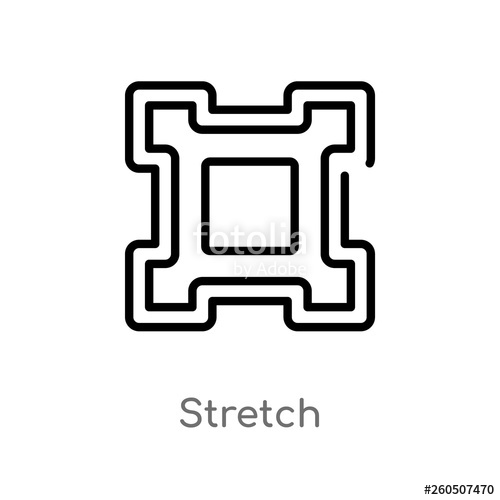 500x500 Outline Stretch Vector Icon Isolated Black Simple Line Element
