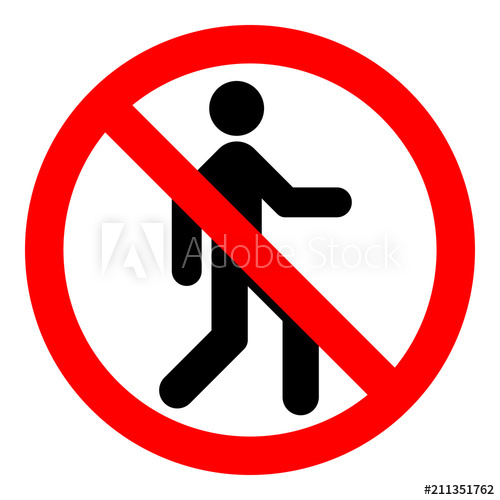 500x500 No Entry Sign Strikethrough Human Silhouette On Red Circle