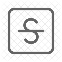 256x256 Strikethrough Icon Of Line Style
