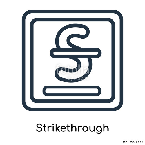 500x500 Strikethrough Icon Vector Isolated On White Background