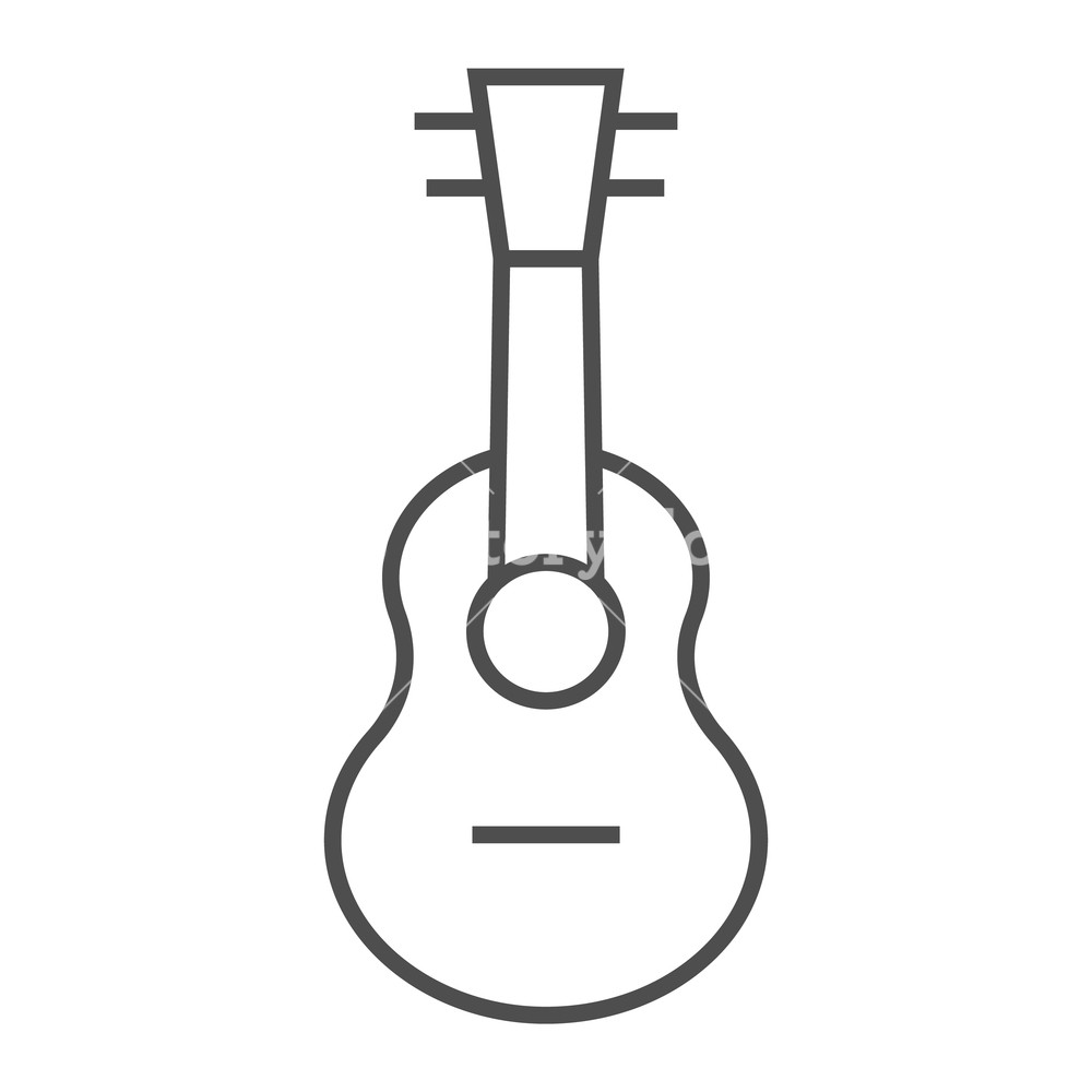 1000x1000 Ukulele Thin Line Icon, Music And String, Guitar Sign, Vector