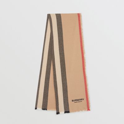 Icon Stripe Wool Cashmere Scarf In Camel Burberry United States 400x400 Icon Stripe Wool Cashmere Scarf In Camel Burberry United States