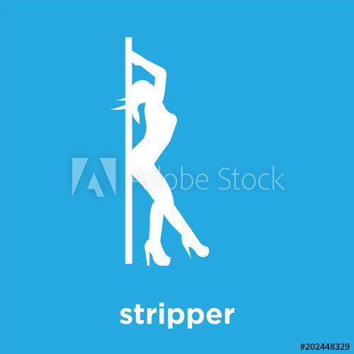 Stripper Icon Isolated On Blue Background 500x500 Stripper Icon Isolated On Blue Background