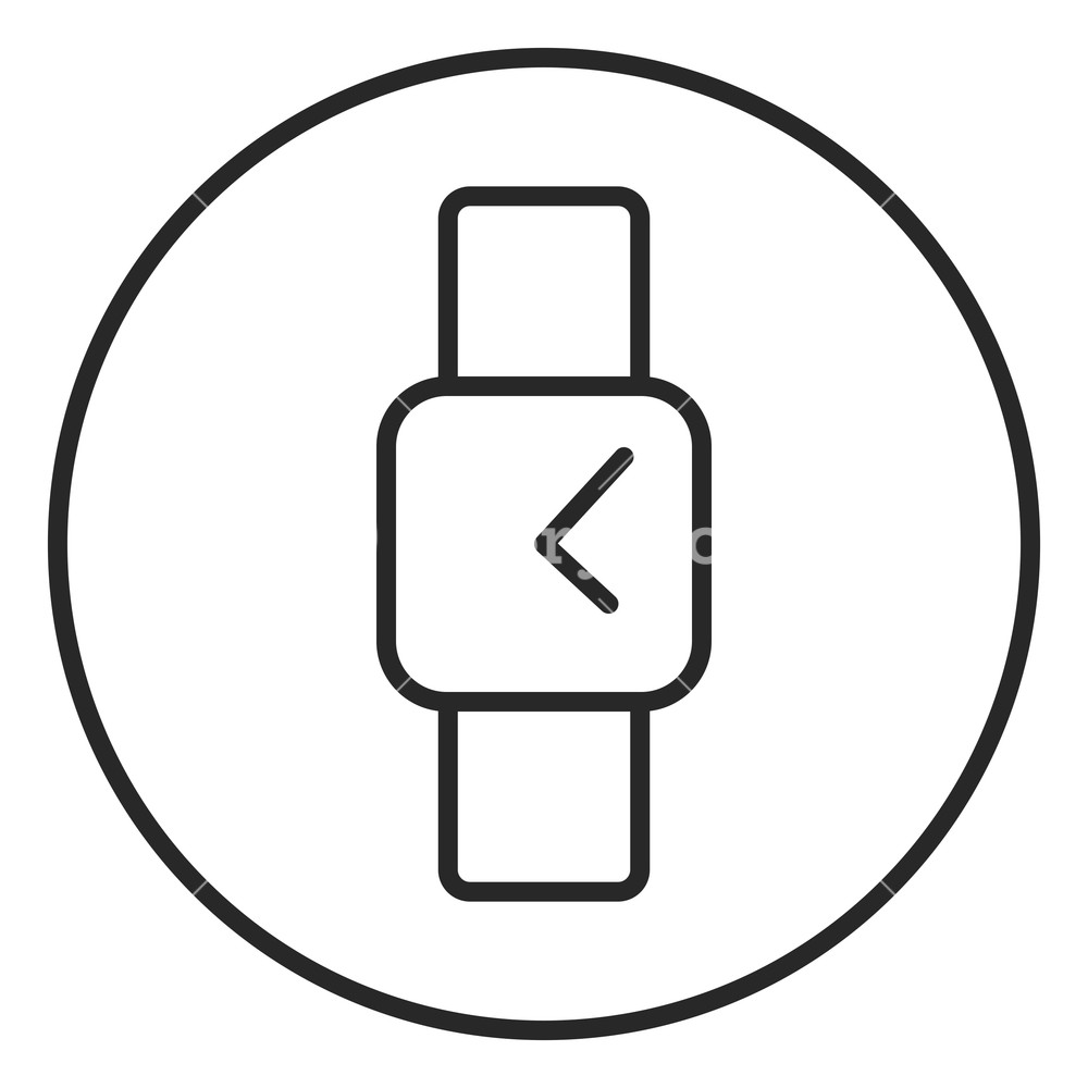 1000x1000 Hand Watch Stroke Icon, Outline Design Editable Stroke Pixel