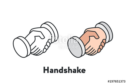 500x334 Isometric Handshake Partnership Friendship Minimal Flat Line