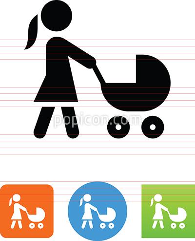 400x493 Mom With Stroller Icon