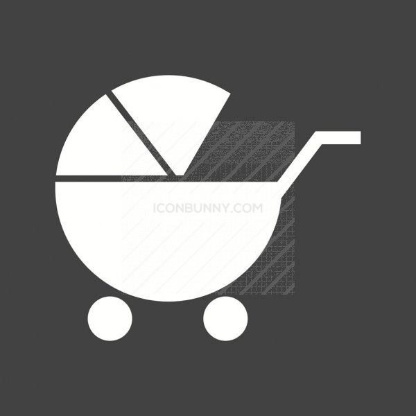 600x600 Stroller Ii Glyph Inverted Icon