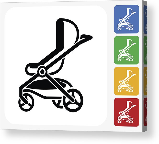 665x602 Stroller Icon Flat Graphic Design Acrylic Print