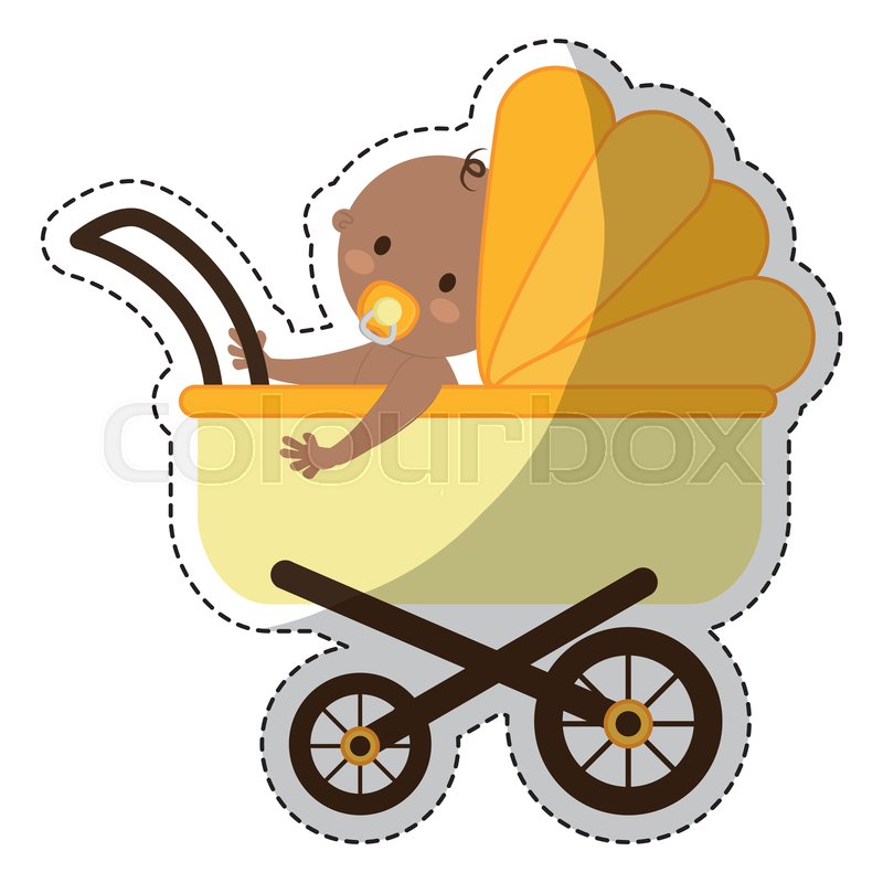 800x800 Baby Inside Stroller Icon Image Vector Stock Vector Colourbox