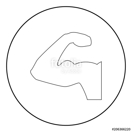 500x500 Strong Arm Icon The Black Color Icon In Circle Or Round Stock