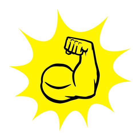 490x490 Strong Bodybuilder Biceps Flex Arm Vector Icon