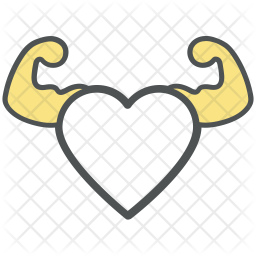 256x256 Strong Icon Of Colored Outline Style