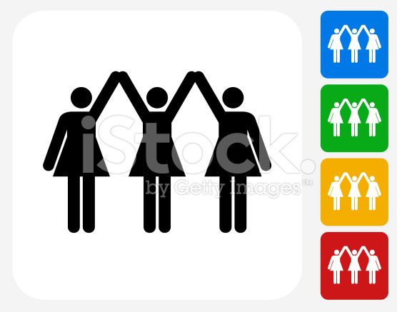 556x437 Strong Women Standing Icon Flat Graphic Design Stock Vector Art