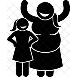 256x256 Strong Woman Icon Of Glyph Style