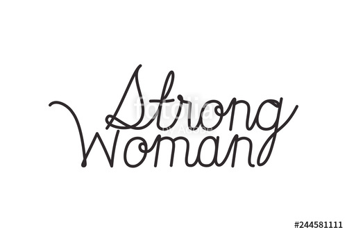 500x334 Strong Woman Label Isolated Icon Stock Image And Royalty Free