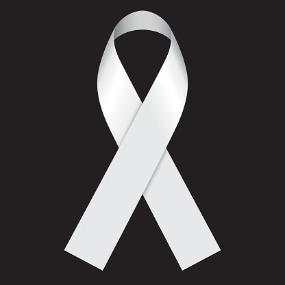 416x416 Icon Symbol Of Struggle And Awareness, White Ribbon Premium