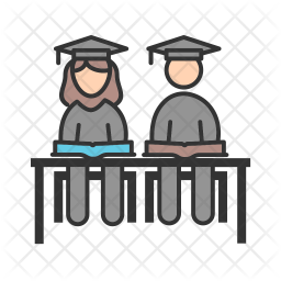256x256 Students Icon Of Colored Outline Style