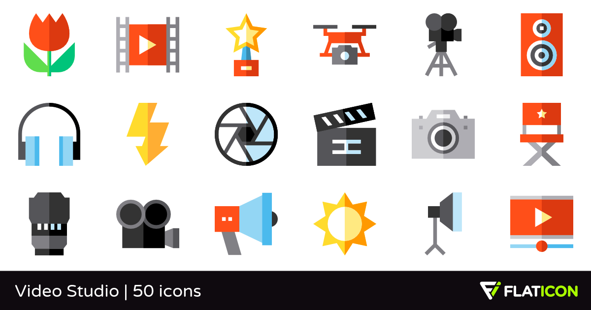 1200x630 Video Studio Free Icons