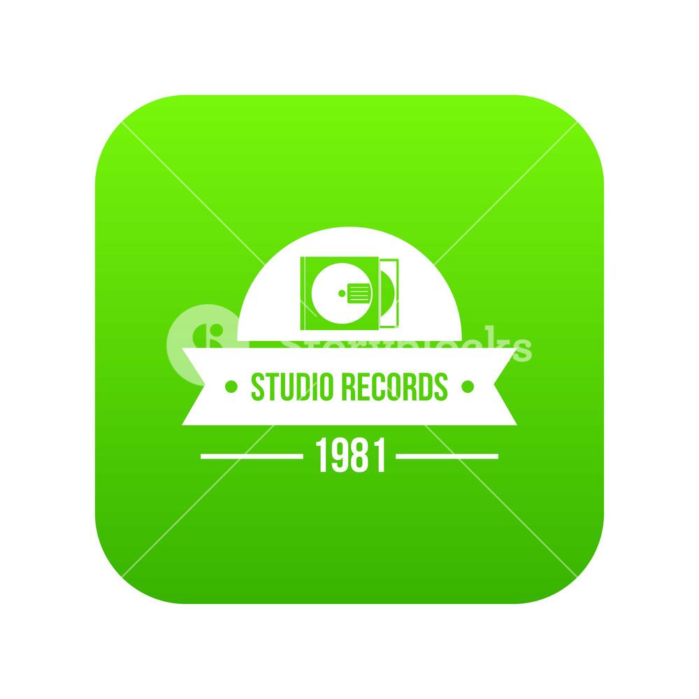 1000x1000 Dj Studio Icon Green Vector Isolated On White Background Royalty