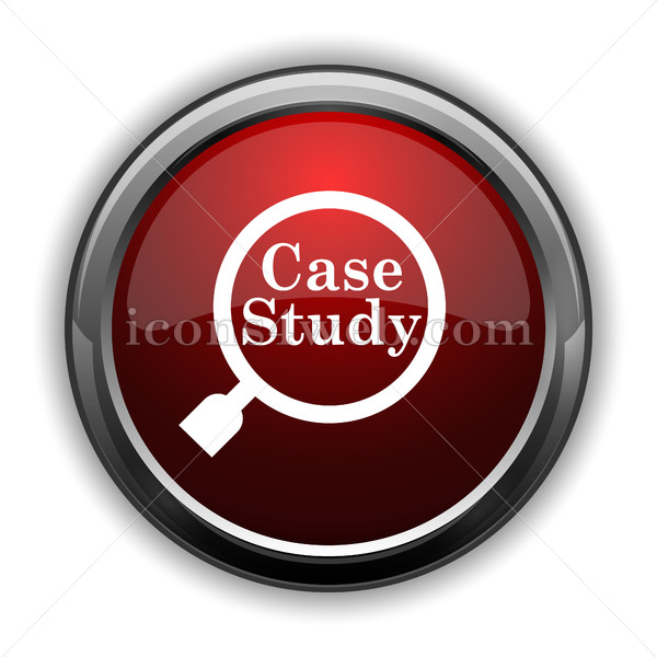 600x600 Case Study Icon Red Glossy Web Icon With Shaddow