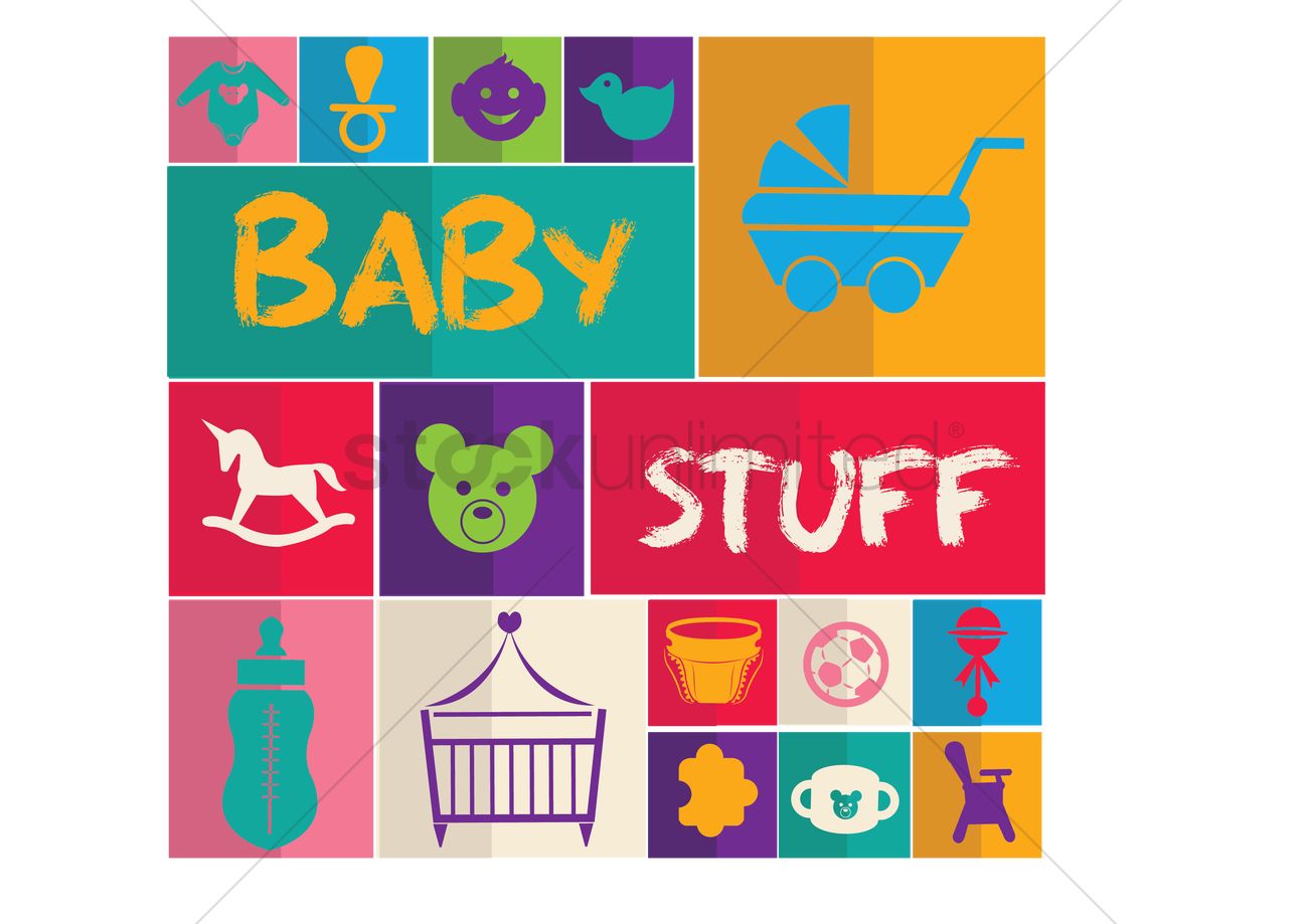 Baby Stuff Icon Vector Image 1300x919 Baby Stuff Icon Vector Image