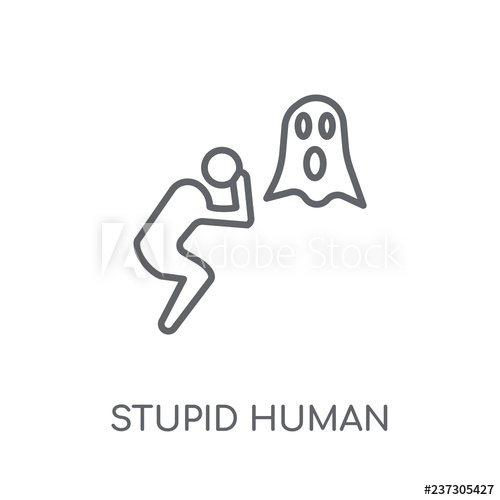 500x500 Stupid Human Linear Icon Modern Outline Stupid Human Logo Concept