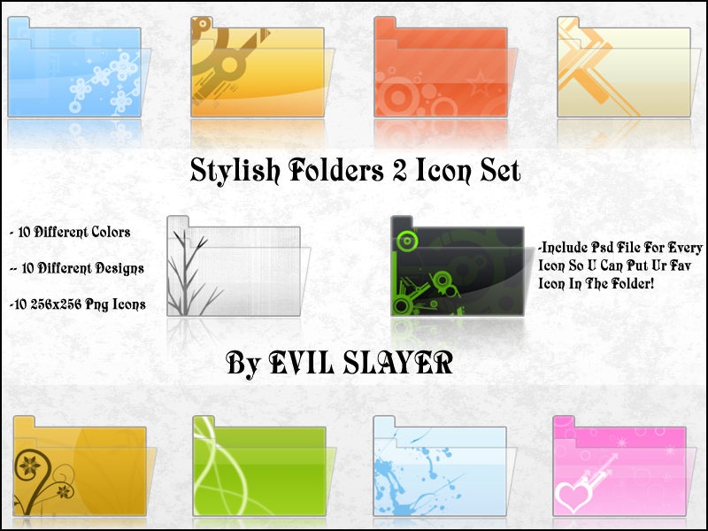 800x600 Stylish Folders Icon Set