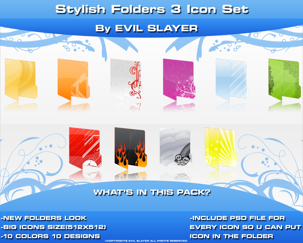 1000x800 Stylish Folders Icon Set