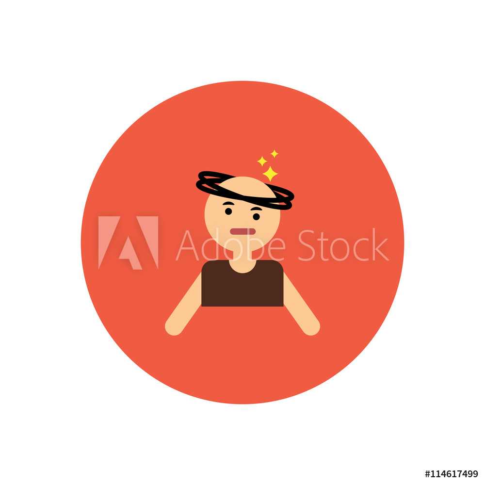 1000x1000 Fotografie, Obraz Stylish Icon In Color Circle People Dizzy