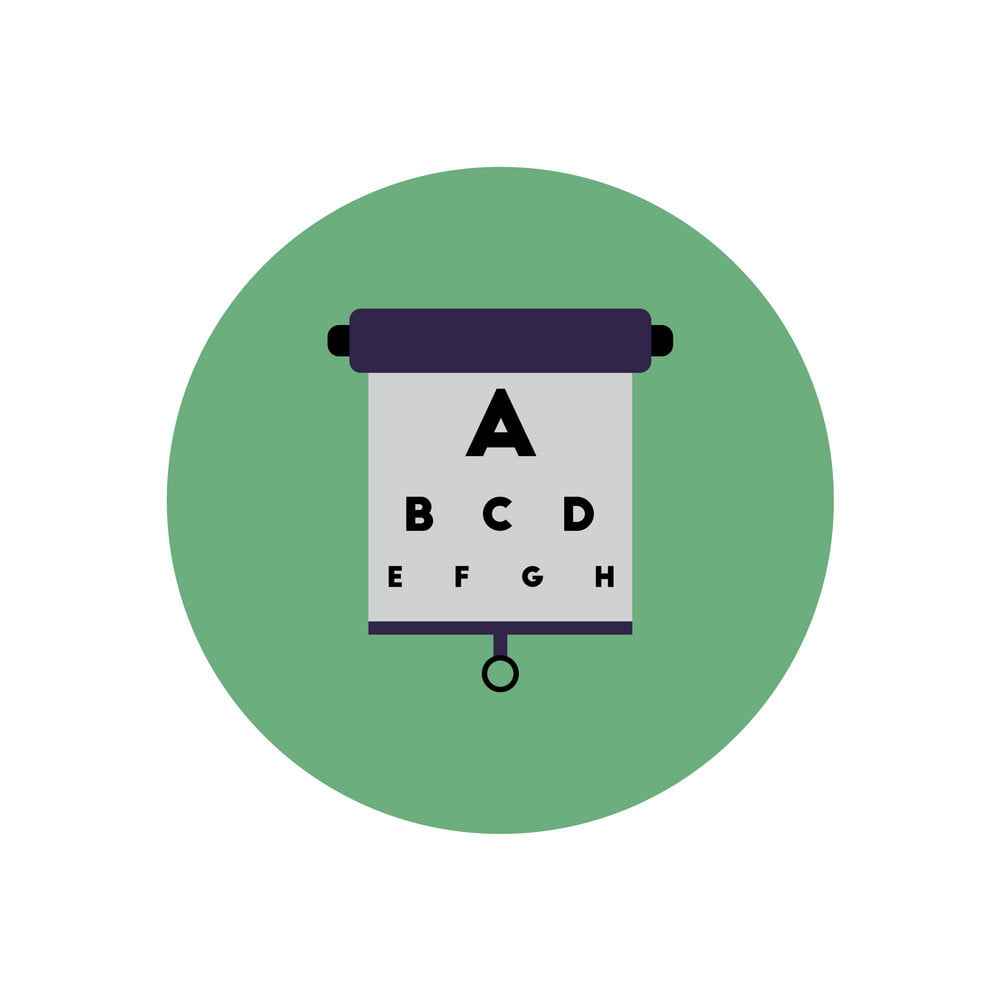 1000x1000 Stylish Icon In Color Circle Eyesight Check Vector