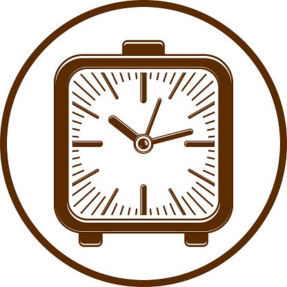 416x416 Time Conceptual Stylish Icon, Simple Desk Clock Premium Clipart