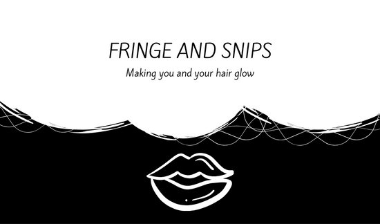 550x324 Black And White Lips Icon Hair Stylist Business Card