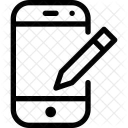 256x256 Phone Stylus Icon Of Line Style
