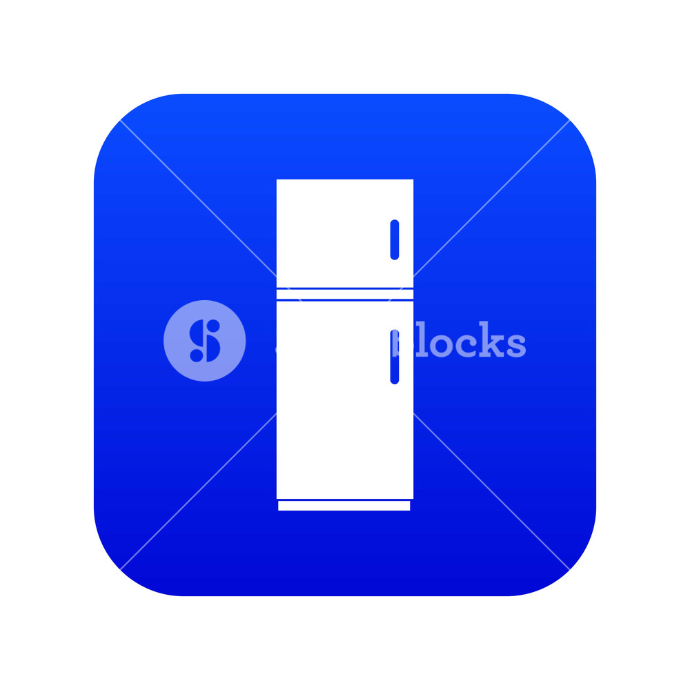1000x1000 Refrigerator Icon Digital Blue For Any Design Isolated On White