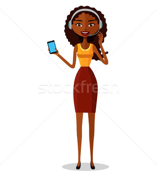 540x600 Support Phone Operator Icon Woman With Smart Phone Customer Su