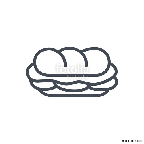 500x500 Fast Food Sandwich Sub Line Icon Stock Image And Royalty Free