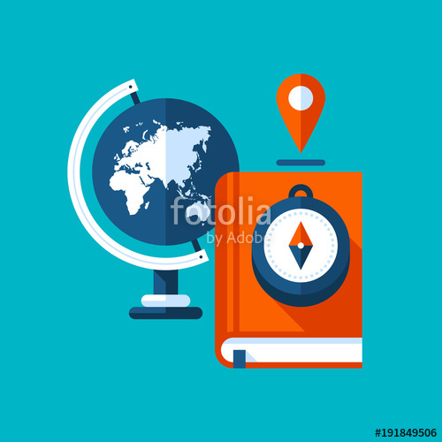 500x500 Colorful Illustration About Geography In Modern Flat Style