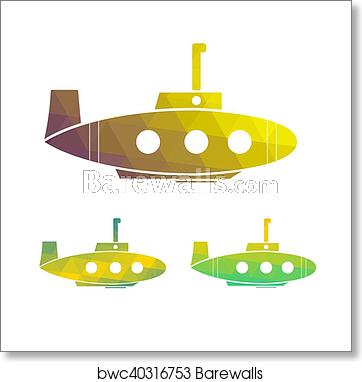 362x382 Yellow Submarine Icon, Art Print Barewalls Posters Prints