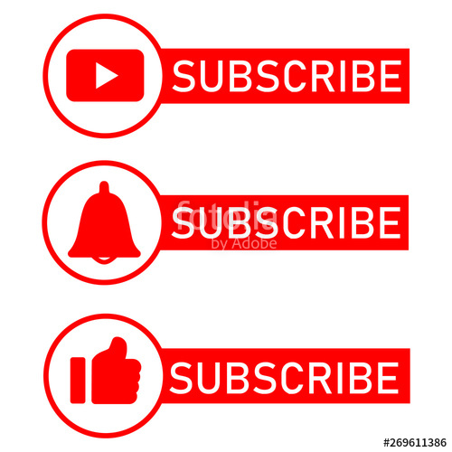 500x500 Social Media Notification Icons Flat Design Subscribe Button