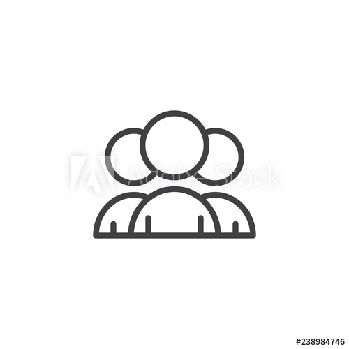 500x500 People Group Outline Icon Linear Style Sign For Mobile Concept
