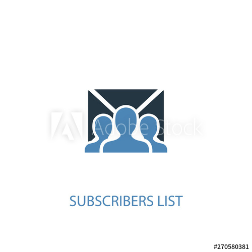 500x500 Subscribers List Concept Colored Icon Simple Blue Element