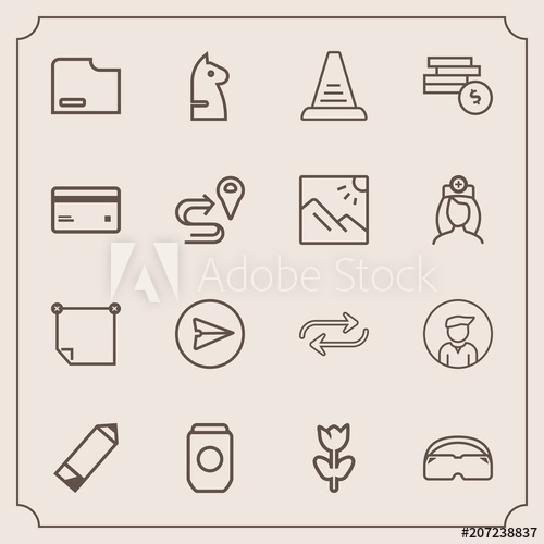 500x500 Modern, Simple Vector Icon Set With Can, Web, Email, Strategy