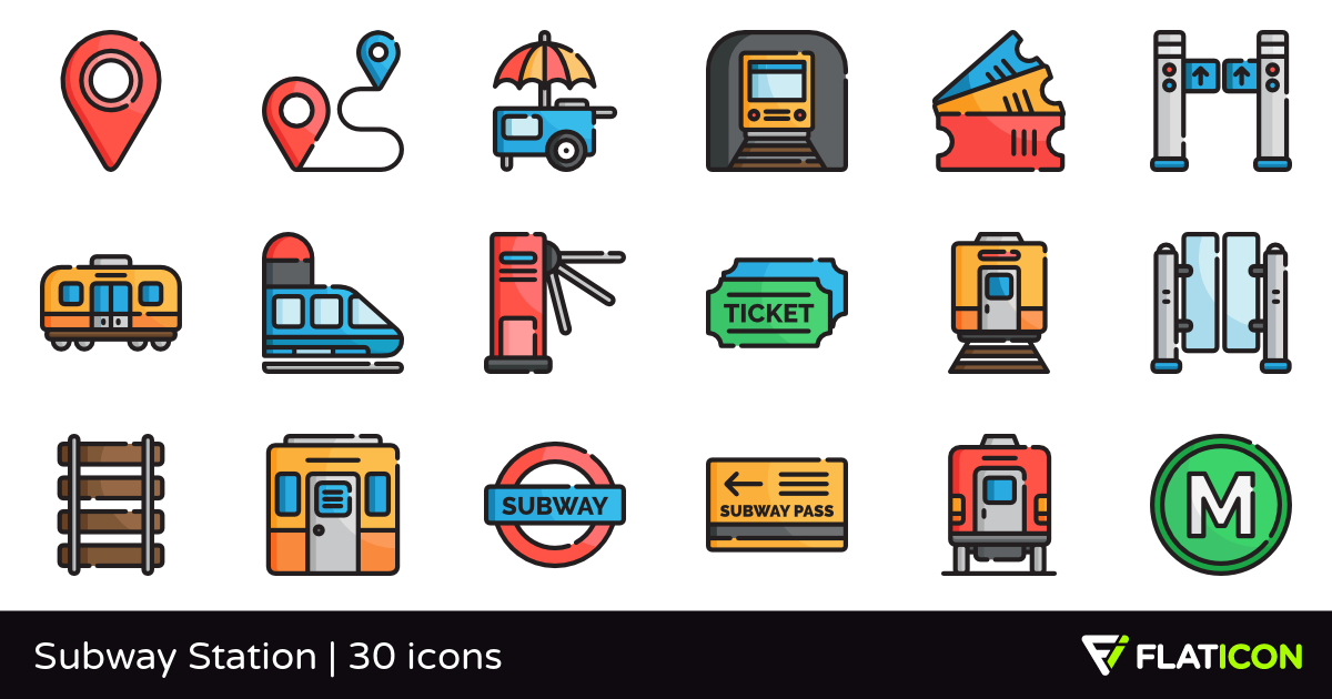1200x630 Subway Station Premium Icons