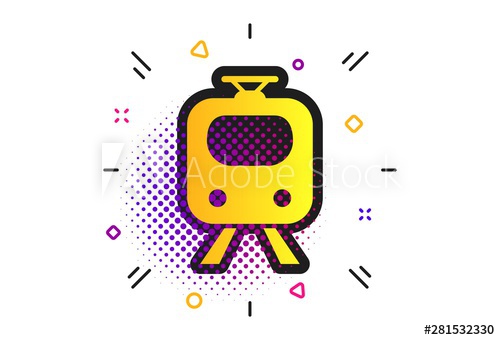 500x340 Subway Sign Icon Halftone Dots Pattern Train, Underground Symbol